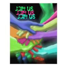 NEON HANDS "JOIN US" GRADUATION PARTY INVITATION