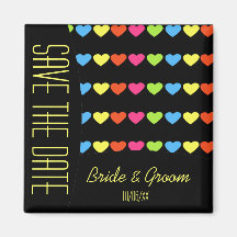 Neon Hearts (Wedding) Refrigerator Magnet