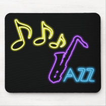 Neon Jazz Bar Sign Mousepad