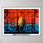 neon jazz blues posters