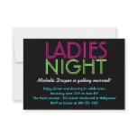 Neon Ladies Night Card invitations