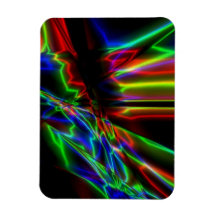 Neon Lightning Rectangle Magnet