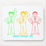 Neon Moody Stoplight Trio Characters w/ Label Mousepad