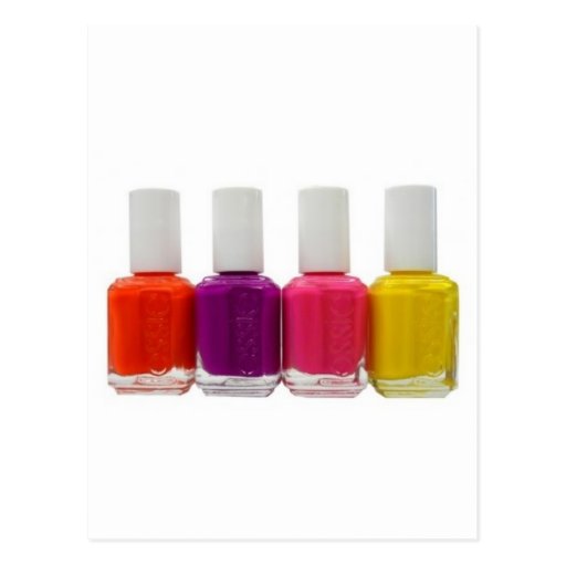 Neon Nail Polish Postcard