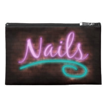 Neon Nails Sign Travel Accessory Bags