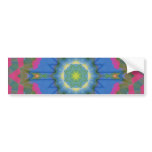 Neon Pink Folk Art Mandala bumper stickers