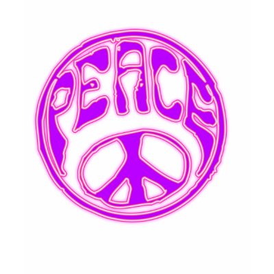 Neon Pink Peace Symbol Tee Shirt by loafyloaf