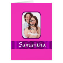 Neon pink photo background card