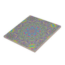 Neon Psychedelic Funky Floral Kaleidoscope Pattern