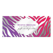 Neon Purple & Pink Zebra Print Gift Certificates Invitations