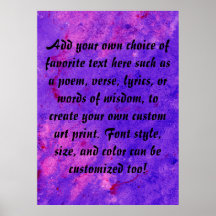 Neon Purple Watercolor Painting to Customise Poster
