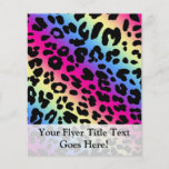 Neon Rainbow Leopard Pattern Print Full Color Flyer