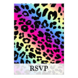 Neon Rainbow Leopard Pattern Print Invitation