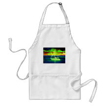 Neon Sailboat Dusk Thirty Ocean Sailing Gifts Aprons