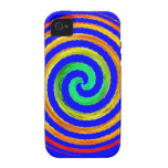 Neon Spiral Blue iPhone 4/4S Cover