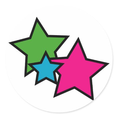 Neon star stickers by ValeriesGallery
