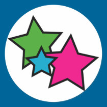 Neon star stickers stickers