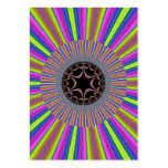 Neon Stripes Sunburst Fractal business cards