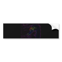 Neon Swan Portrait Bumper Sticker