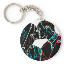 Neon Will and Kate Key Chains