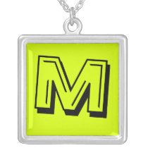 Neon Yellow, High Visibility Pendant Necklace
