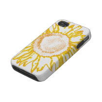 Neon Yellow Sunflower iPhone 4 Case-Mate Tough