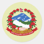 Nepal Coat of Arms detail Round Stickers