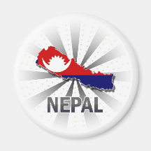 Nepal Flag Map 2.0 Refrigerator Magnet