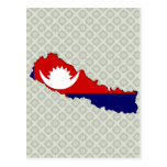 Nepal Flag Map full size Postcards