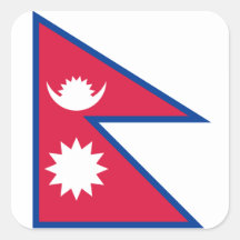 Nepal/Nepalese Flag Square Stickers