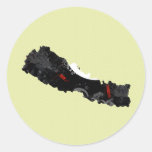 Nepal Trendy Peace Sign with Nepalese map Round Stickers