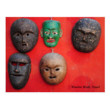 Nepali wooden Mask Post Cards