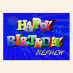 Nephew Bright letters and bubbles birthday card cards