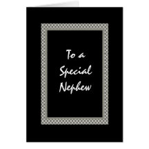 NEPHEW Pageboy Invitation Chequerboard Design Greeting Card