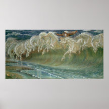Neptunes horses poster print
