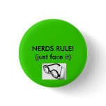 nerd glasses, NERDS RULE!(just face it) buttons