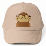 nerd monkey on leaves trucker hats