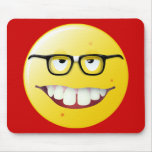 Nerd Smiley Face mousepads
