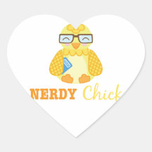 Nerdy Chick Heart Sticker