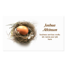 nest with egg business card