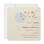Nesting Bird Branch Family 1 Baby Shower Invite invitations