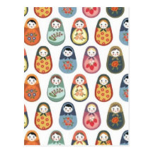 Nesting doll print post cards