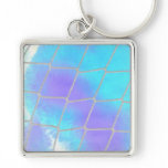 Net background with light blue key chains
