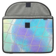 Net background with light blue MacBook pro sleeve