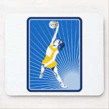 netball player catching passing ball mouse pad