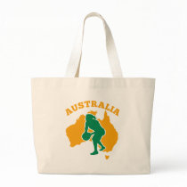 Netball player passing ball Australia Map Bags