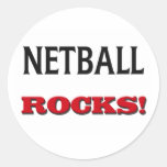 Netball Rocks Round Stickers