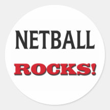 Netball Rocks Round Stickers