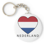 Netherland Heart with black NEDERLAND keychains
