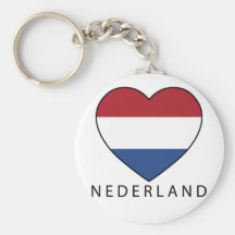Netherland Heart with black NEDERLAND Schlüsselbänder